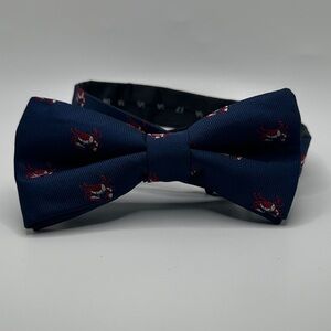 Wembley Dark Blue Bow Tie with Red Accents